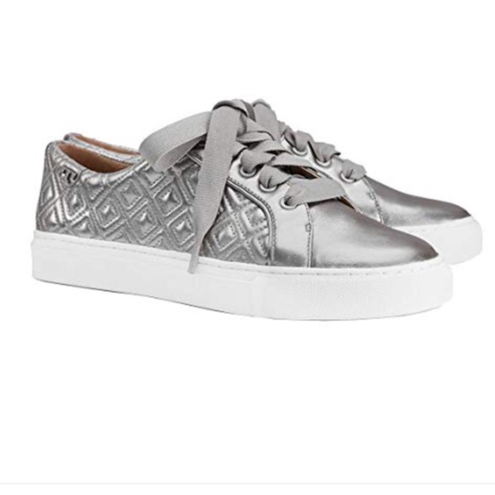 TORY BURCH Marion quilted metallic sneakers 7